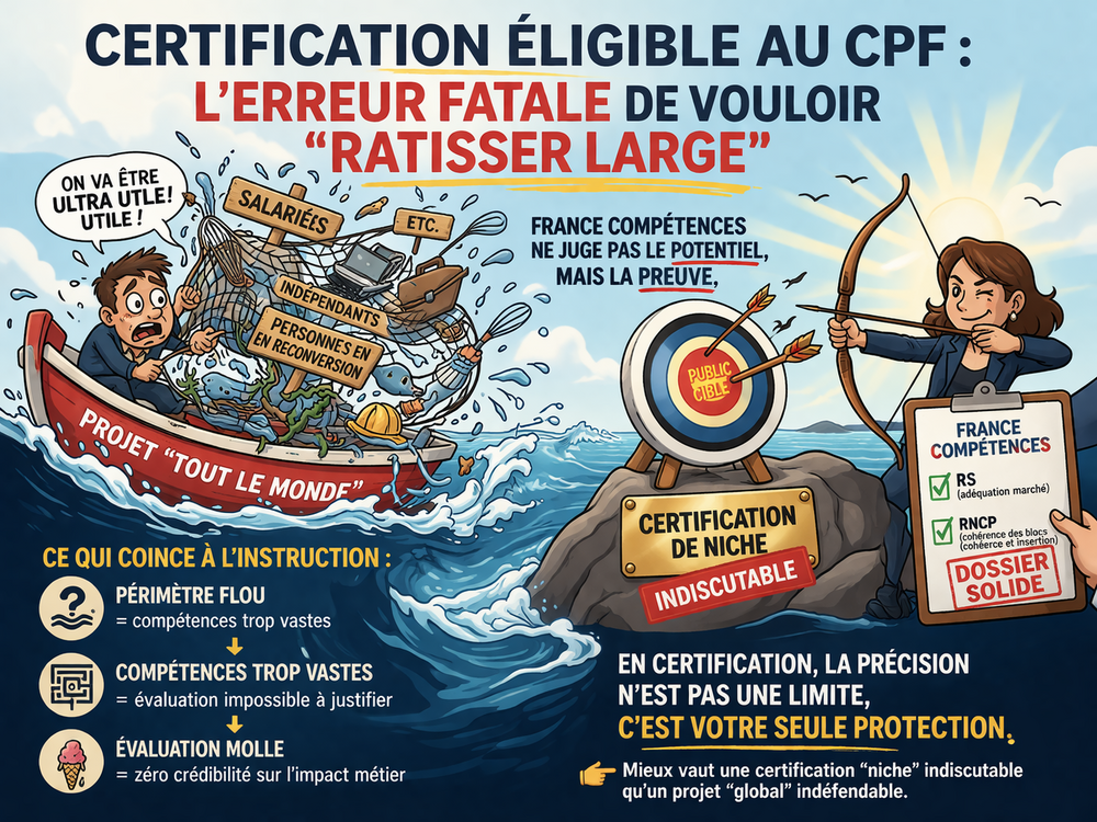 Certification &eacute;ligible au CPF : l'erreur fatale de vouloir ratisser large