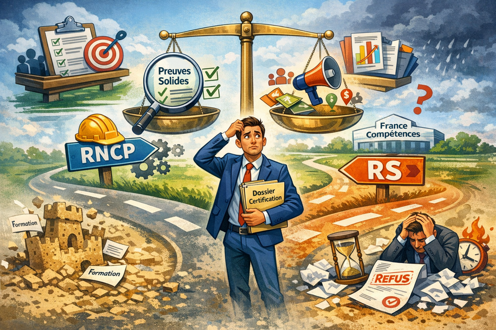 Le vrai risque d'un dossier RS ou RNCP n'est pas r&eacute;dactionnel. Il est strat&eacute;gique.