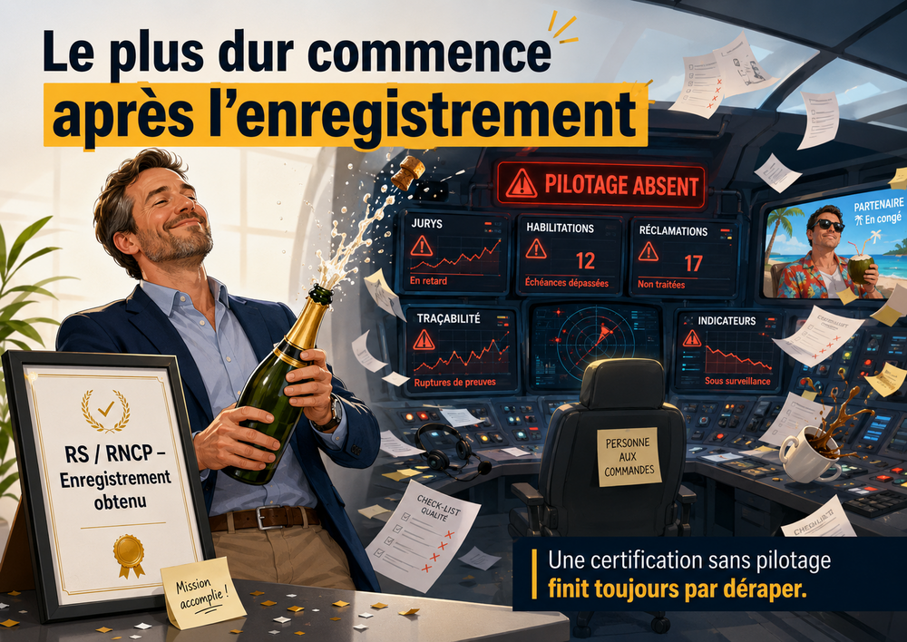 Le vrai risque n'est pas de rater l'enregistrement mais de ne pas savoir tenir la certification Le vrai risque n'est pas de rater l'enregistrement mais de ne pas savoir tenir la certification